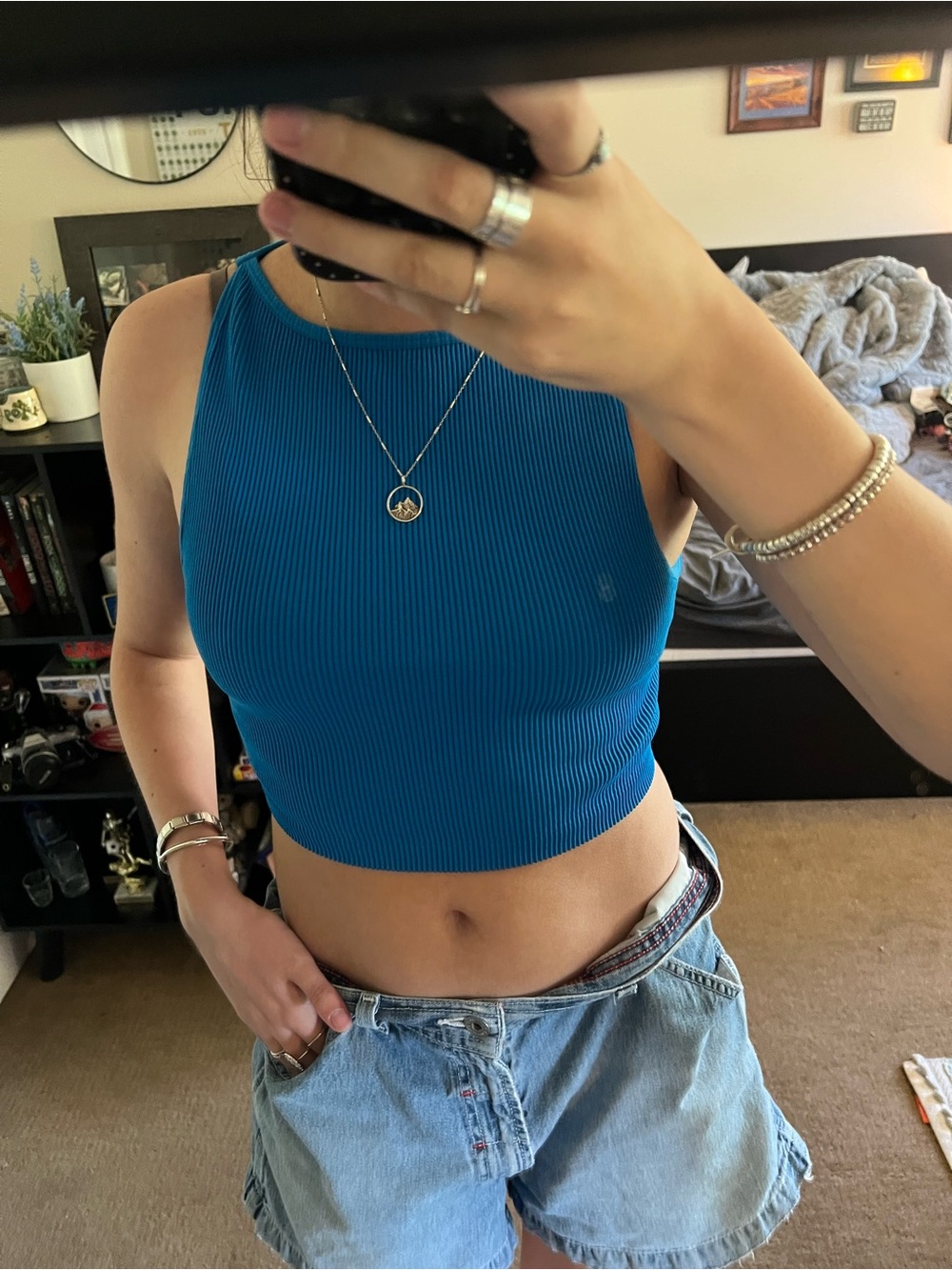 Blue cropped tank